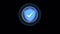 Blue Safety icon with aura.Alpha channel.Web protection symbol animation