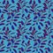 Blue sage branches and leaves seamless surface pattern isolated on pastel blue background. Botanical modern watercolor