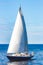 Blue sailboat - blurred image