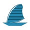 Blue sailing ship boat travel design