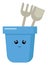 Blue sand bucket, illustration, vector