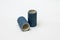 Blue sandpaper spiral band isolated