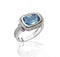 Blue sapphire diamond golden ring