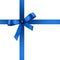 Blue Satin Gift Ribbon with Decorative Bow - Ornate Textile Decor