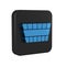 Blue Sauna bucket icon isolated on transparent background. Black square button.