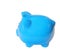 Blue saving pig isolated with clipping path.