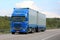 Blue Scania Euro 6 Combination Vehicle Trucking at Summer