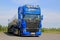 Blue Scania V8 Tank Truck for Dry Bulk Transport