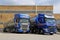 Blue Scania and Volvo Tanker Trucks