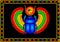 Blue scarab with colorful wings and the Eye of Horus