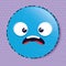 Blue scared emoji emoticon character