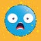 Blue scared emoji emoticon character