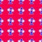 Blue Schizophrenia icon isolated seamless pattern on red background. Vector