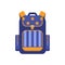 Blue school bag with stars isolated pupil rucksack