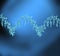 Blue scientific background with DNA molecule