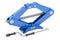 Blue scissor jack, car lifter. 3D rendering