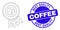 Blue Scratched Best Quality Coffee Seal and Web Carcass Award Seal