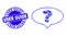 Blue Scratched User Guide Stamp Seal and Question Banner Mosaic