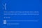 Blue Screen of Death BSoD - Windows 10 operating system problem message, text on screen in Brazilian Portuguese