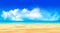 Blue sea with beach and clouds. Bali vector graphics