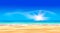 Blue sea with beach and clouds. Bali vector graphics