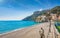 Blue sea and beach in Minori, Amalfi Coast, Campania, Italy