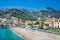 Blue sea and beach in Minori, Amalfi Coast, Campania, Italy