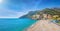 Blue sea and beach in Minori, Amalfi Coast, Campania, Italy