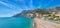 Blue sea and beach in Minori, Amalfi Coast, Campania region of Italy