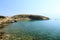 Blue sea, blue sky and sandstone in Lopar on the island Rab in Croatia