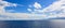 Blue sea and blue sky with white cloud Panorama Blue sea and blu