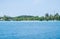 Blue sea with resort,most abundant coral reef at lipe island