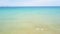 Blue sea and sky landscape from above flying drone. Panoramic view transparent ocean water ocean and skyline. Drone