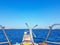 blue sea view sail boat anchor