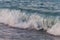 Blue sea wave with white foam, bubbling sea wave, high wave in the sea, tide, ocean, Caspian Sea