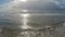 Blue sea waves reaching sandy beach in Larnaca, beautiful landscape, Cyprus