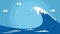 Blue sea waves. Surf the waves. vector illustration