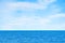 Blue sea and white clouds on sky. Water cloud horizon background Feeling calm, cool, relaxing, ocean