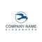 blue seagull for nautical or business company logo design template