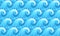 Blue seamless curly waves pattern vector illustration