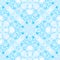 Blue seamless pattern. Artistic delicate soap bubb