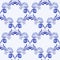 Blue seamless pattern. Floral background in the style of national ceramic painting.