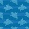 Blue seamless pattern with flying sheep silhouette