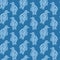 Blue seamless pattern with stylized flat penguins