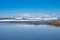 Blue seashore landscape view under the clean blue sky