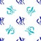 Blue Seaweed icon isolated seamless pattern on white background. Underwater seaweed spirulina, aquatic marine algae