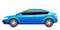 Blue sedan cartoon vector illustration