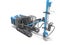 Blue self propelled drilling rig for the construction and laying of caterpillar track mounted magestralia 3d render on white