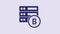 Blue Server bitcoin icon isolated on purple background. 4K Video motion graphic animation