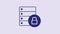 Blue Server security with closed padlock icon isolated on purple background. Database and lock. Security, safety